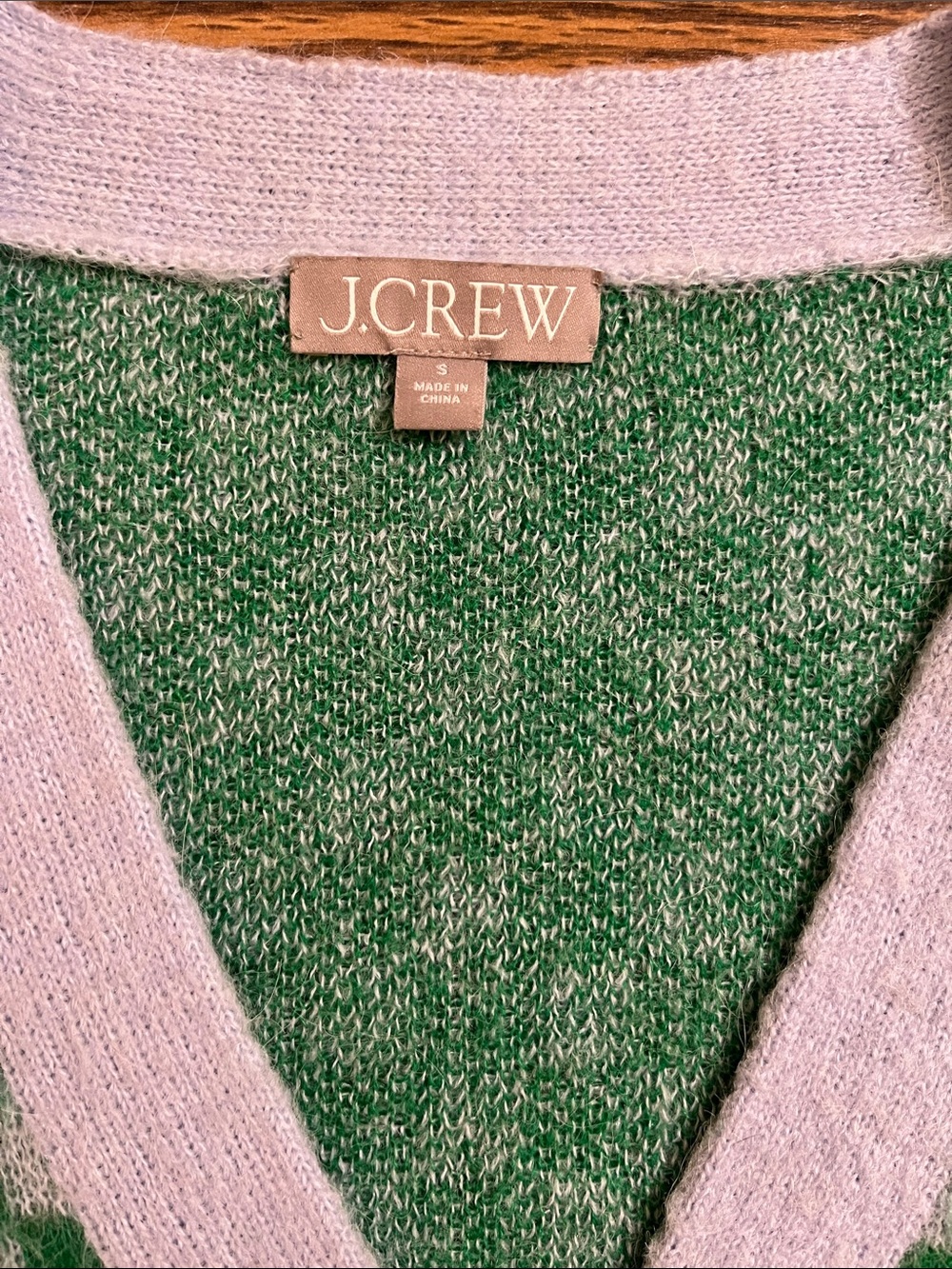 J. Crew Checkerboard V-Neck Cardigan - Picture 2 of 4